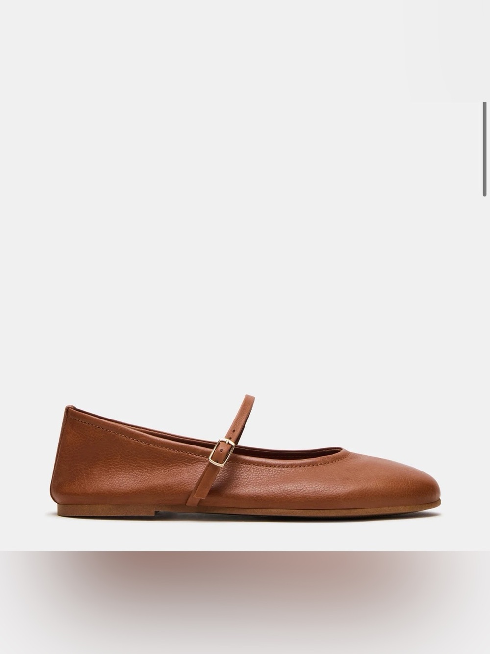 Steve Madden Tan Leather Mary Jane Flat with Slim Strap